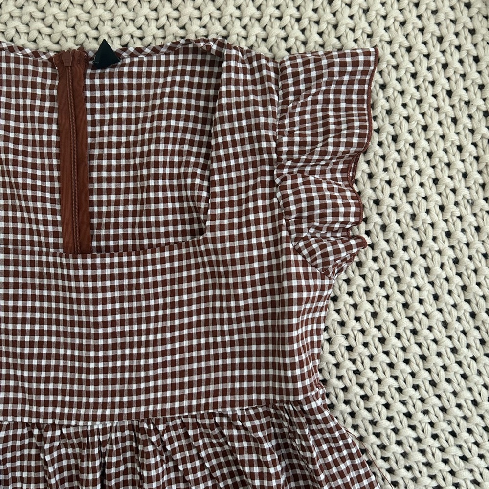 Brown Checkered Dress - Picture 3 of 6